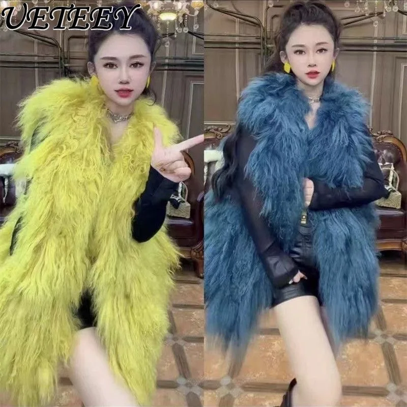 

Autumn Winter New Niche Candy Color Hot-Selling Faux Fur Vest Fashion Versatile Age-Reducing Solid Color Sleeveless Jacket