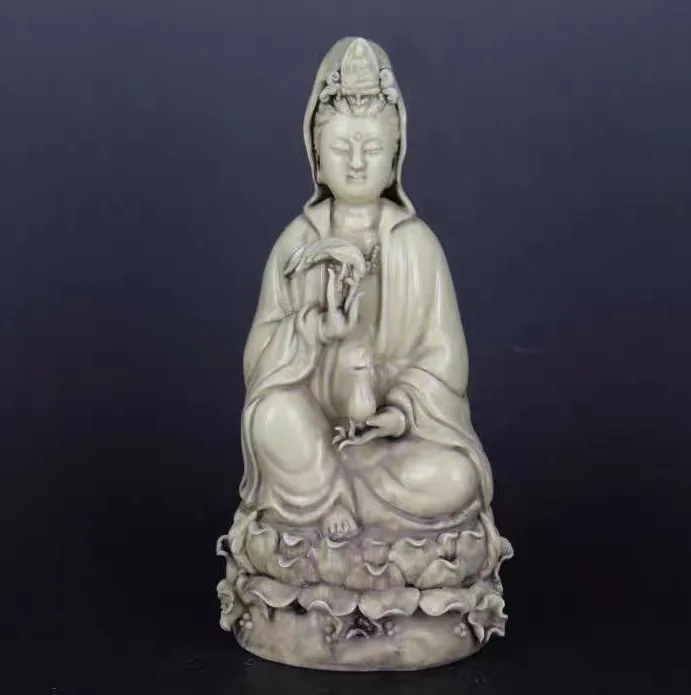 26.cm goddess Guanyin bodhisattva Chinese dehua white porcelain statue