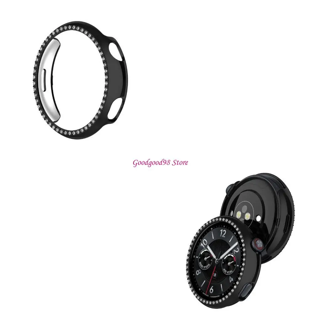 

Fashion Hollowed Out Smartwatch Crystal Frame Case for Watch 5 Scratch Resistance Shockproof Cover Housing Everyday Wear W8EC