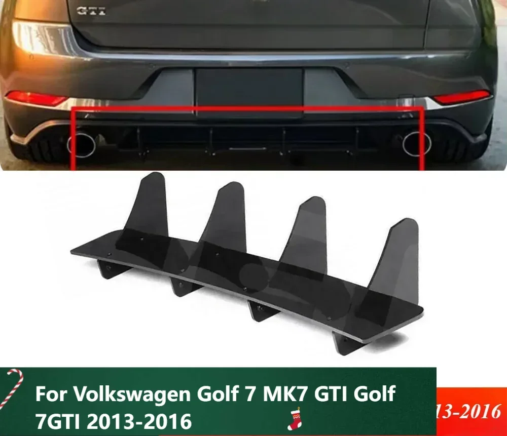 

New！for Volkswagen Golf 7 MK7 GTI Golf 7GTI 2013-2016 Car Rear Bumper Diffuser Rear Side Splitters Spoiler Lip 4 Fins Diffuser