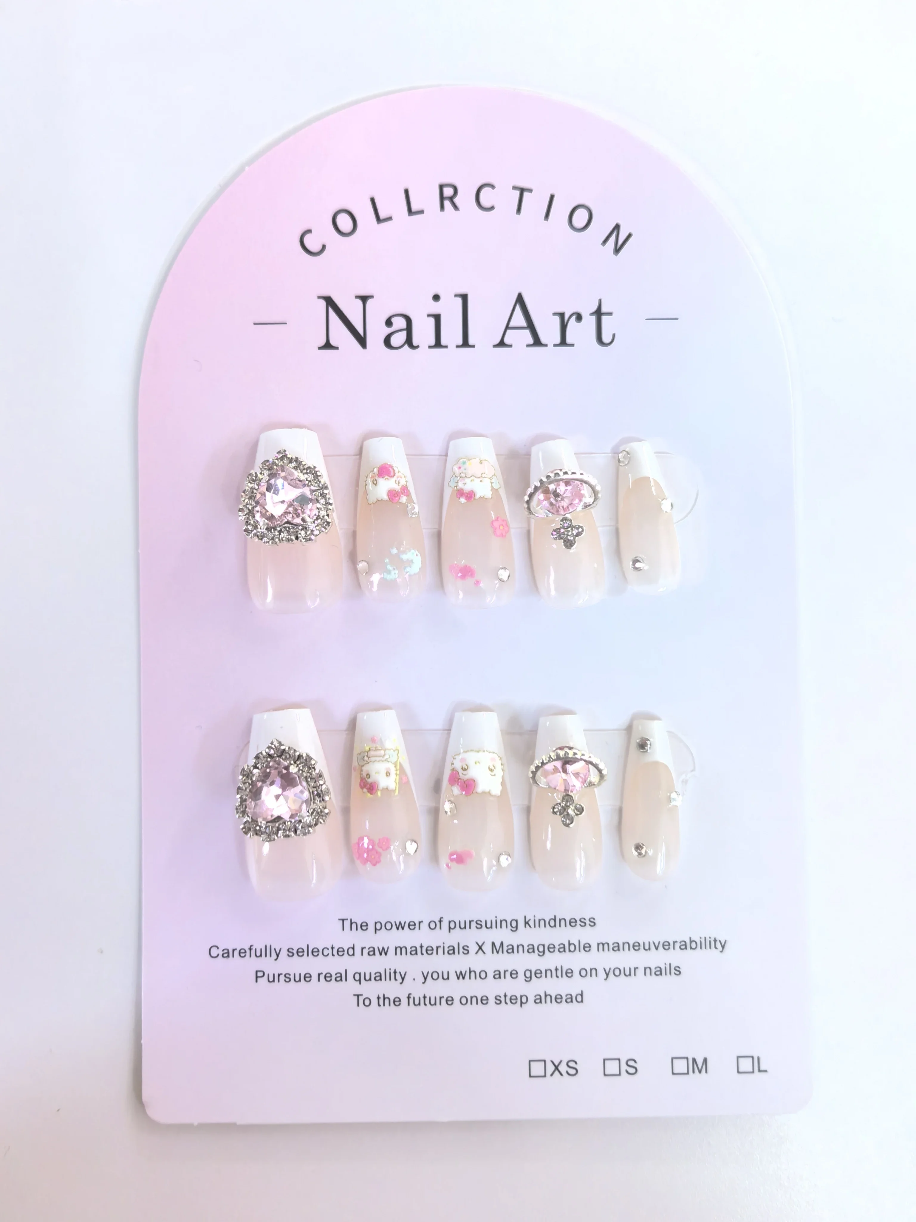 Sanrioed HelloKittys Handmade Nails Anime Kawaii French Extra Long Manicure Wear Stickers Nail Patches Adult Kids Y2K Lolita