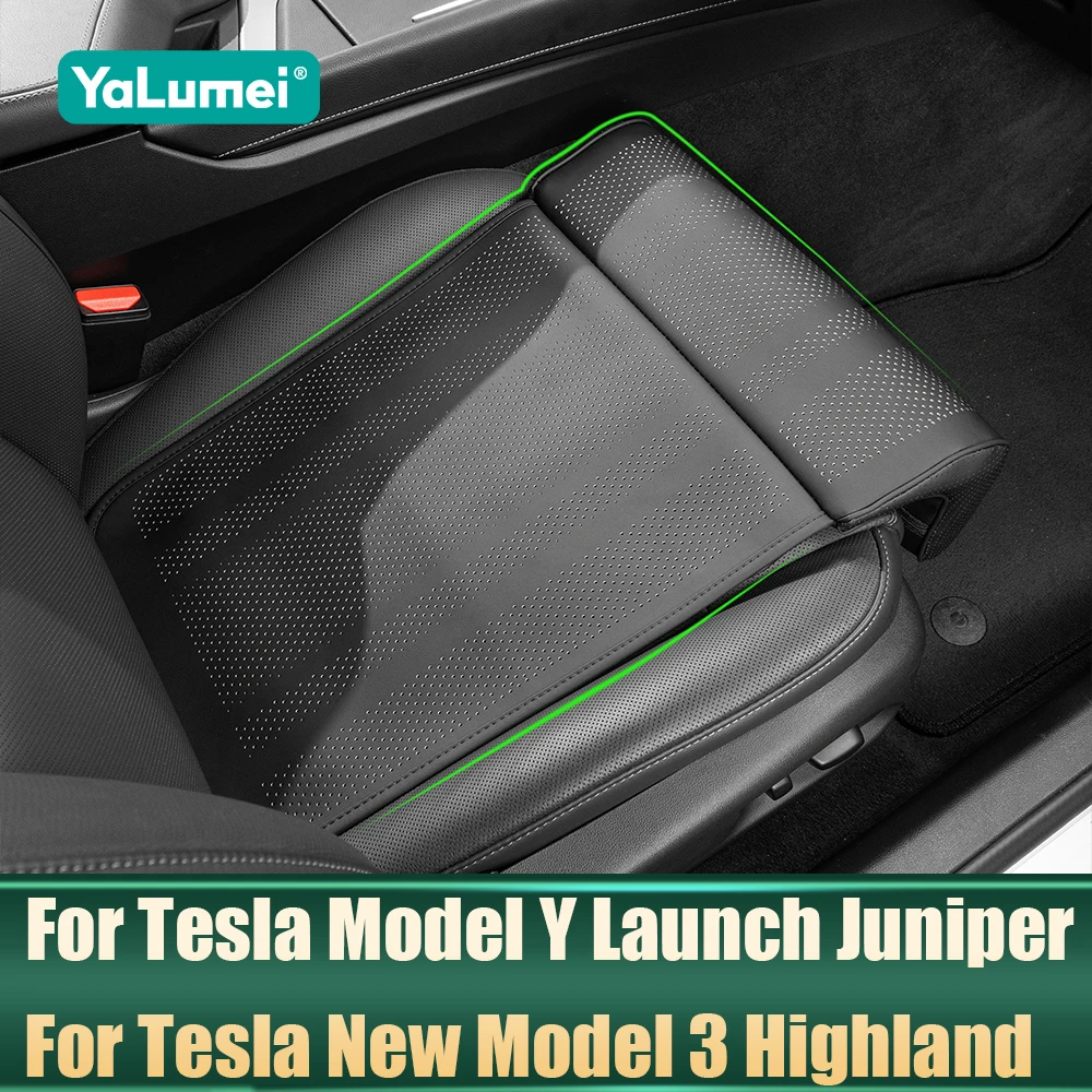 For Tesla New Model 3 Highland 2024 2025 2026 Model Y Launch Juniper 2025 2026 Leather Car Seat Leg Support Mat Memory Foam Pad