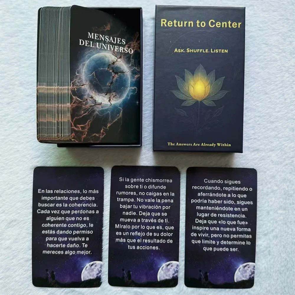 

Spanish Oracle Cards, Universe Spirit Message Deck for Inner Exploration, Cosmic Wisdom Oracle Deck, 12x7cm, 54-cards，Taro Card