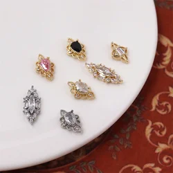 10Pcs Luxury Nail Art Zircon Charms Jewelry Hollow Sparkle Crystal Rhinestones For DIY Manicure Shiny Nail 3D Accessories