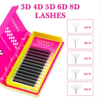 TDANCE W Shape Lash Soft Handmade 3d 4d 5d 6d 8d Premade Volume Fan C D 0.07MM Eyelashes Extension 2