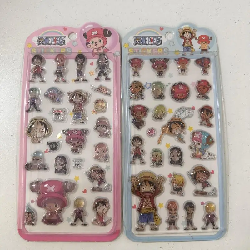 One Piece Monkey D. Luffy Roronoa Zoro Cartoon 3D Relief Stickers A Set of Two Anime Diy Sticker Toy Spot Gifts for Boys Girls view 2