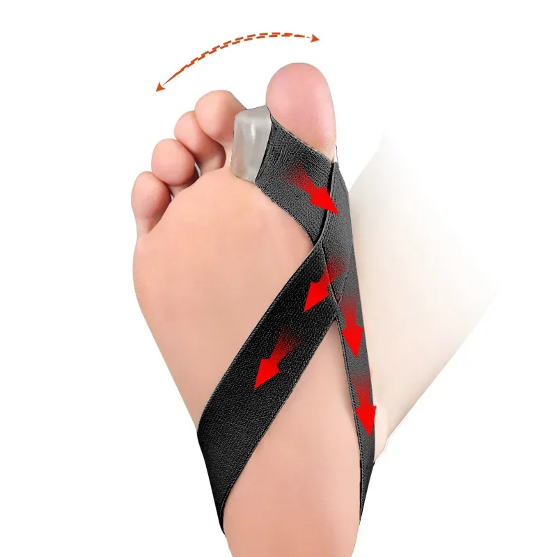 Unisex Toe Straightener Corrector Daily Wear Big Bone Toe Bunion Pull Strap Elastic Toe Separator Straightener for Foot Supplies