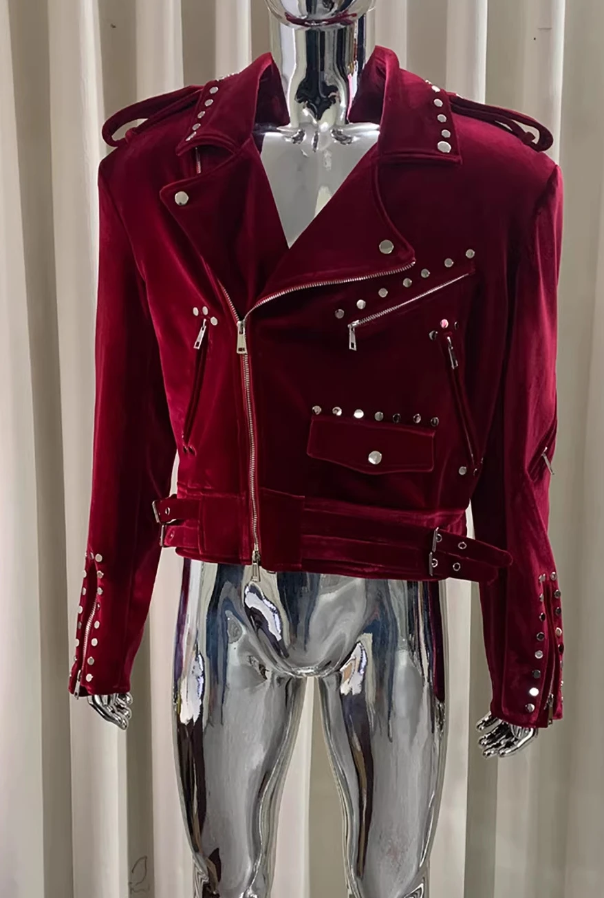 Men's 2026 Spring New Long Sleeve Chic Jackets Trend High-End Stylish Fashion Jackets Multi-Zipper Design Rivet Motorcycle Coats