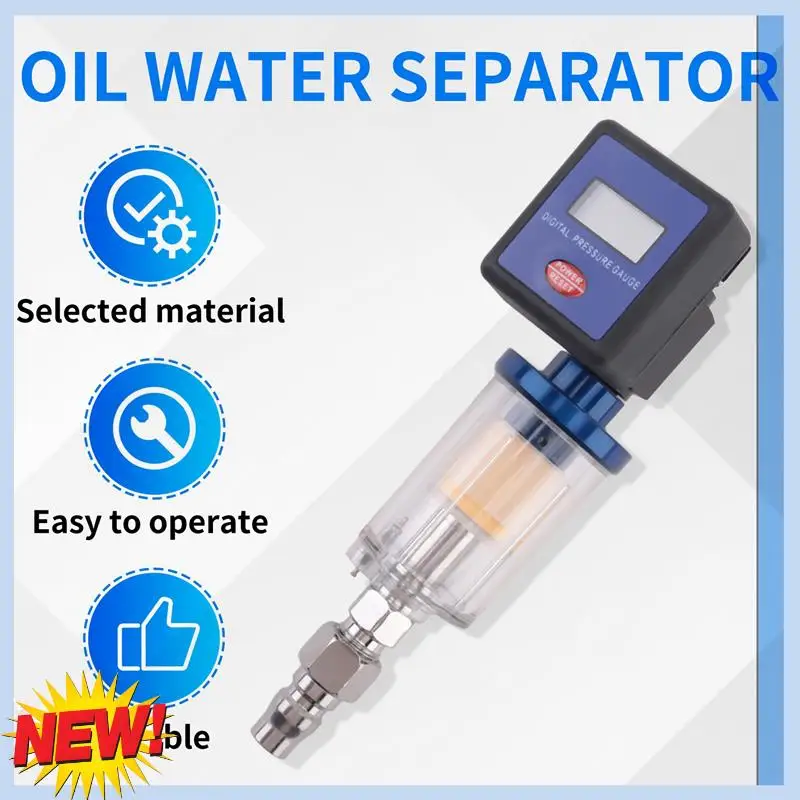 

AT14 Digital Air Compressor Regulator, 1/4In Thread Compressed Filter Pressure Display Meter Oil Water Separator