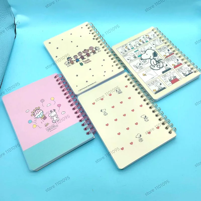 Cute Snoopy Coil Notebook A6 Portable Notepad Planner PP Cover Kawaii Stationery Birthday Gift Office School Supplies