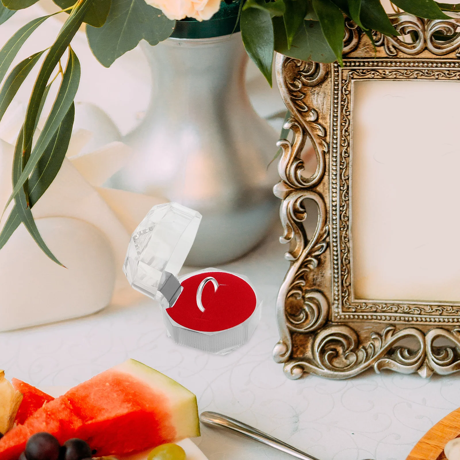 

20pcs Transparent Crystal Ring Box Small Jewelry Storage Case With Lid Travel Organizer Keepsake Container For Rings Earrings