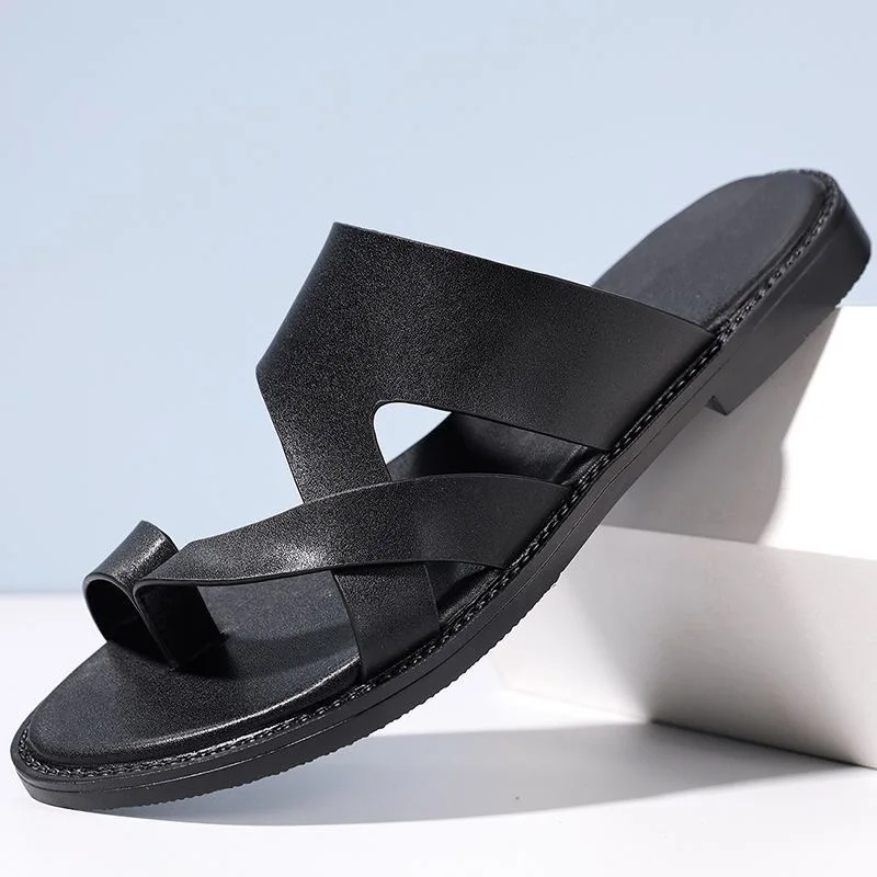 

Sandals for Men Slippers Genuine Leather Luxury Brand Fashion Men Flats Casual Non-slip Beach Sandalia Zapatos Hombre 2024