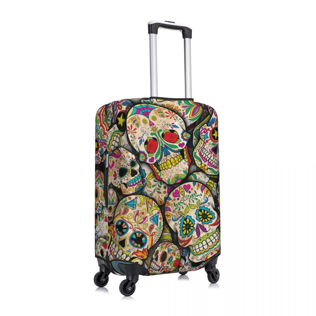 Sugar Skull Suitcase Cover Halloween Style Cool Travel Flight Practical Luggage Accesories Protector