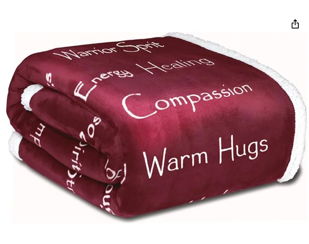 Couverture de Compassion Ultra Douce et Chaude, Cadeau de Guérison, Pensées Réconfortantes, Énergie Positive, Amour, Espoir