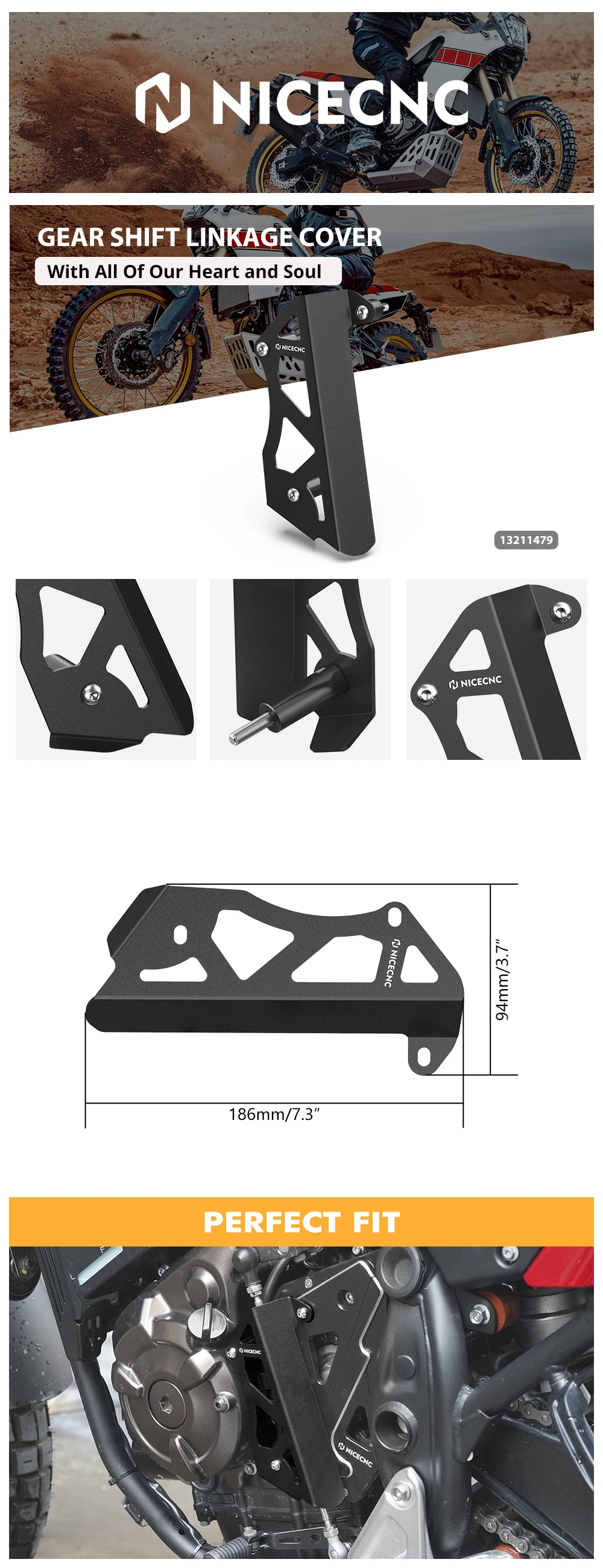 Für Yamaha 2019-2024 Tenere 700 XTZ 700 Getriebe Shift Linkage Abdeckung Chian Schutz Kettenrad Abdeckung Rally Edition 2020 2021 2022 2023 24 – Detail 1