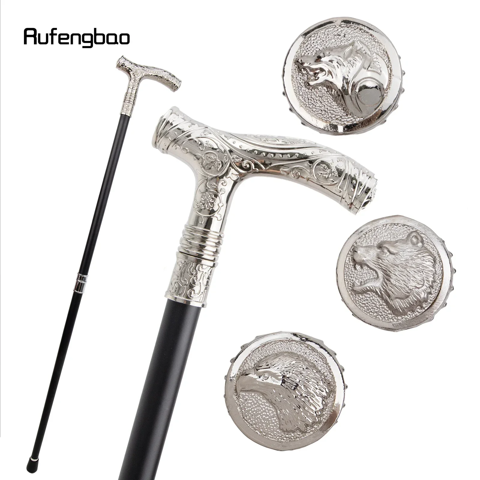 Colorful Wolf Bear Eagle Head Flower  Cane Decorative Stick Decorative Cane For Cosplay And Parties, For Cosplay & Party
