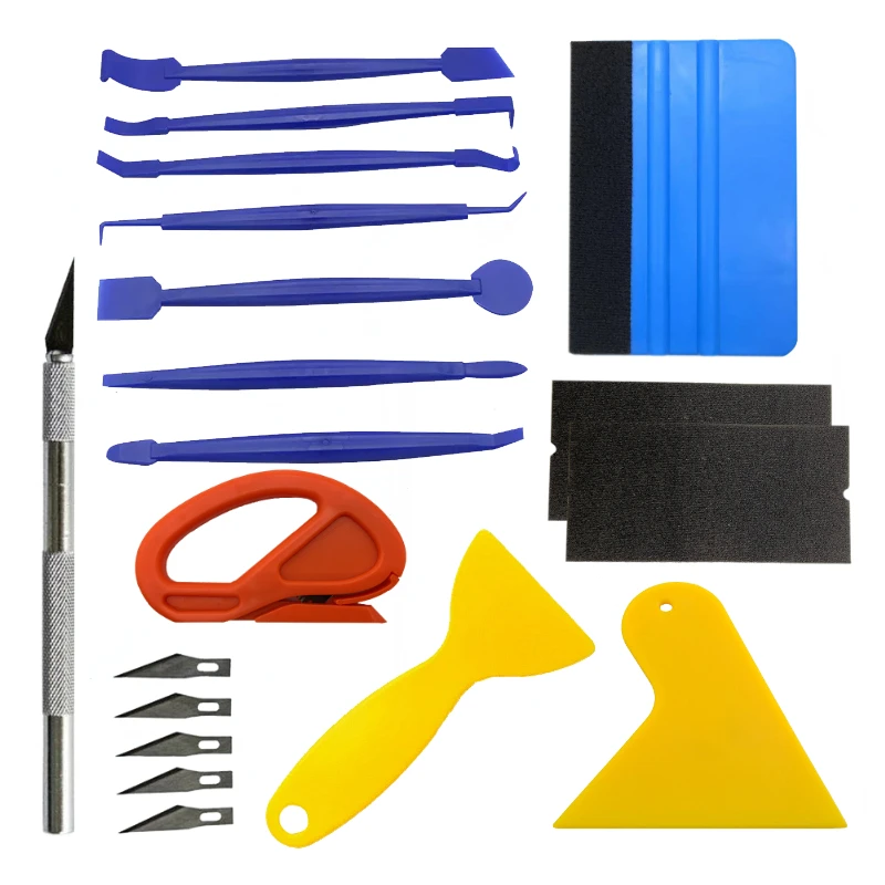 Car Wrapping Vinyl Tool Kit Window Film Tint Tools Car Wrap Sticks Edge Trimming Squeegee Tinting Felt Edge Squeegee