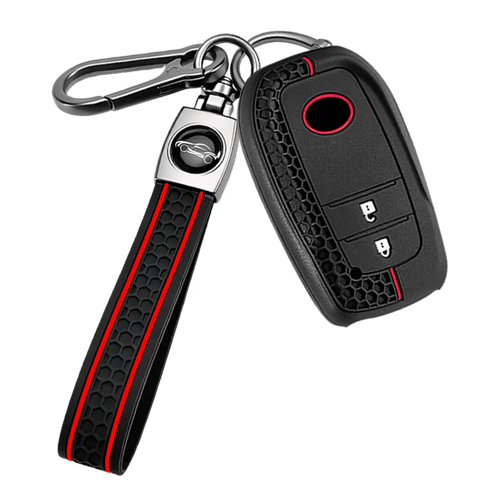 Key Fob Case With Chain For Toyota Yaris Vios Corolla Camry RAV4 Prius Aqua Vitz Ractis Belta Wish Yaris X C-HR Levin Non Slip