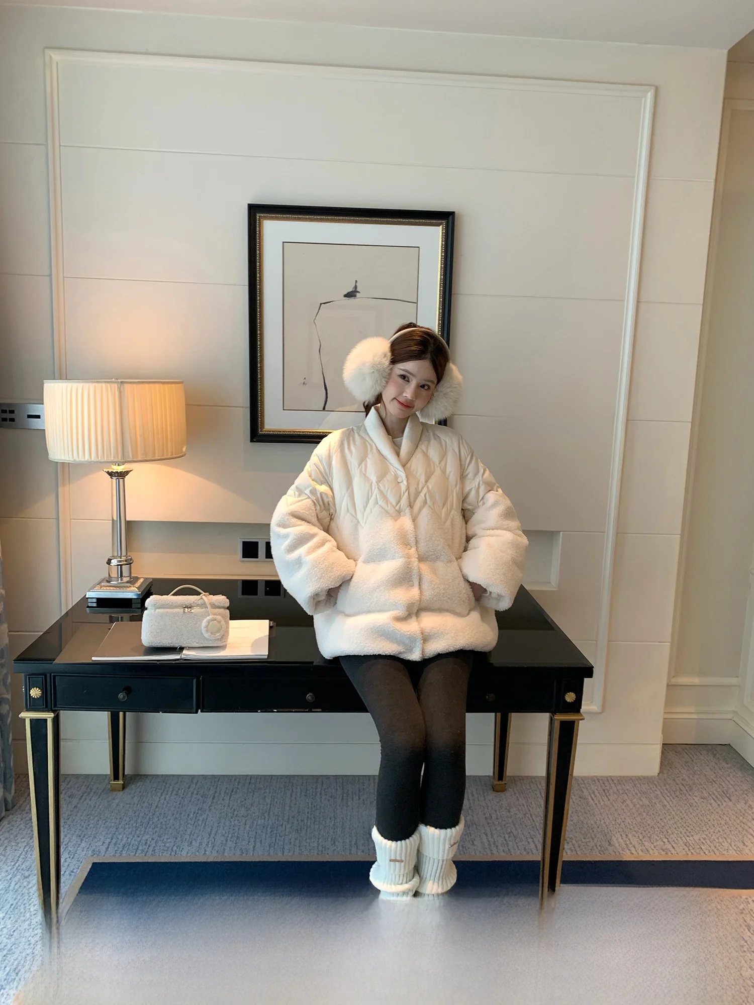 

Утепленное пуховое пальто HuaHua Thiened Plu High Densi Soft Snowman A-версия, корейский стиль, свободный крой, для женщин