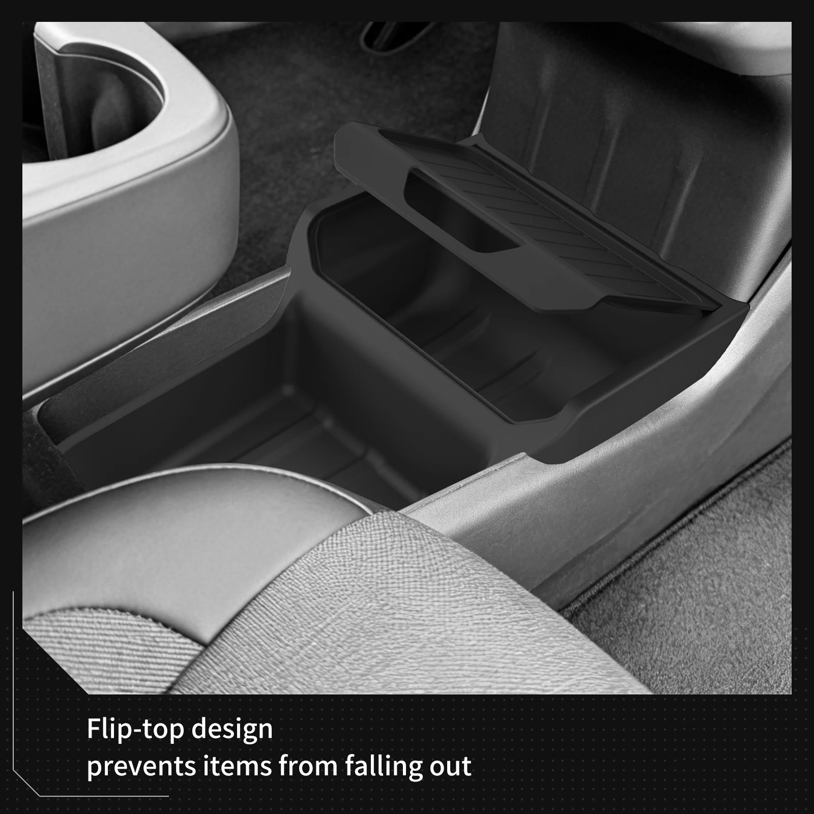 Picture 4: for Tesla Model Y Juniper Standard RWD 2026 Center Console Lower Storage Box Organizer Tidying Storage Case Car Accessories