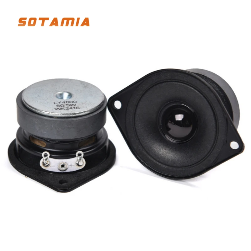 Sotamia 2 pçs 1.5 Polegada mini tweeter 6 ohm 5w áudio agudos alto-falante 13 núcleo cone de papel alta fidelidade música som alto-falante de cinema em casa