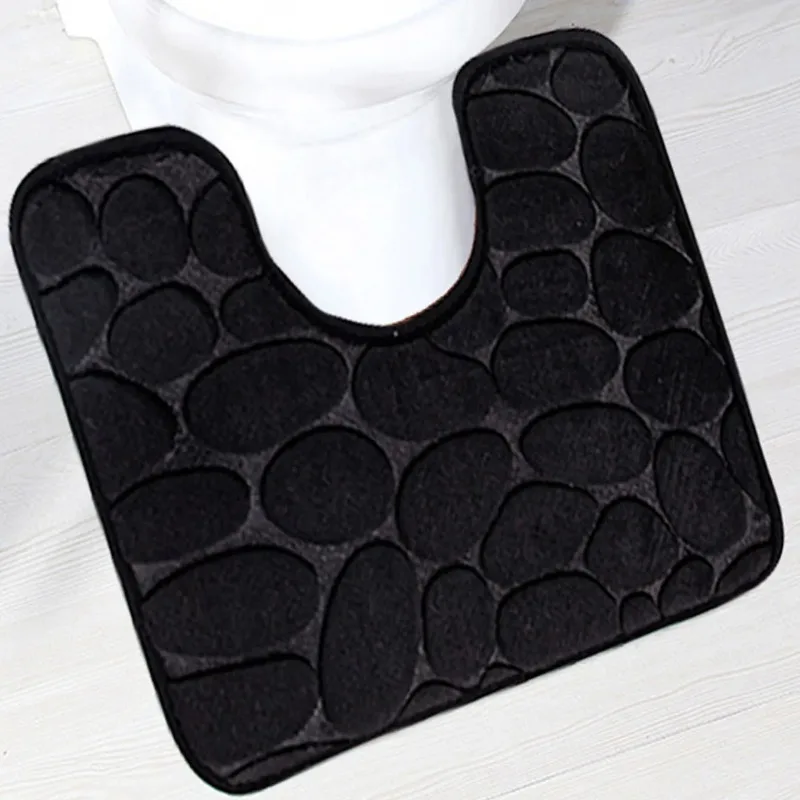 Washroom Toilet Foot Mat U-shaped Floor Mats Waterproof Pad Bathroom Bathroom Water Absorption Anti-skid Pad Quick Drying