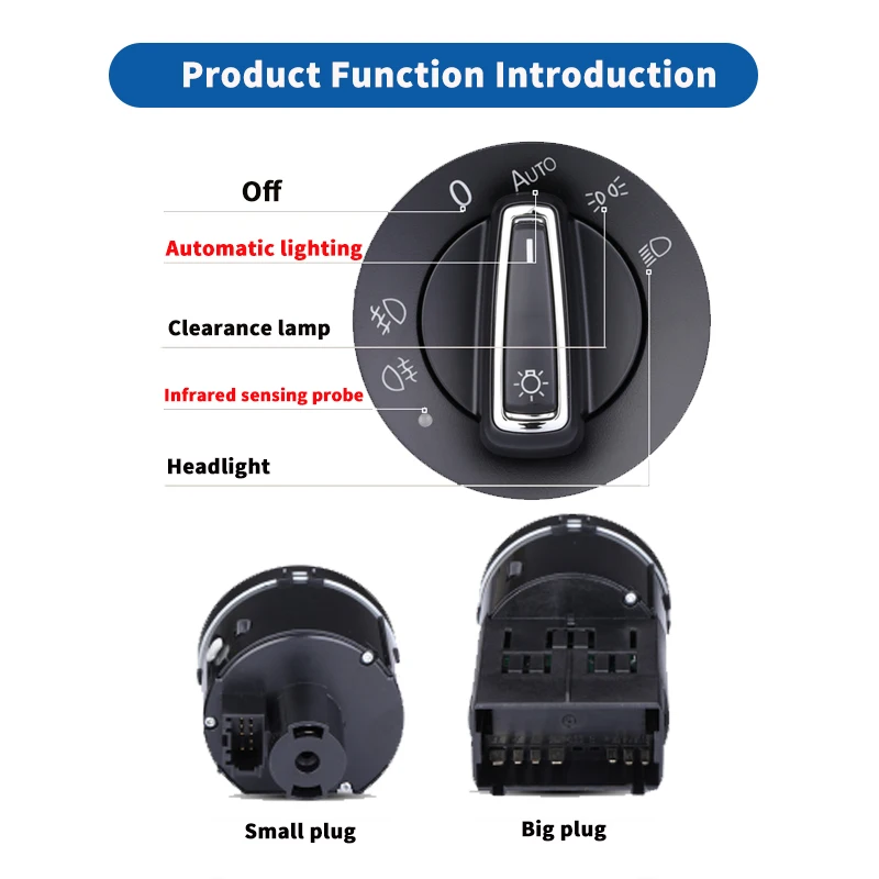 Sensor automático do interruptor do farol para vw beetle passat b5 b7 transportador t5 tiguan jetta mk6 golf 4 6 acessórios cabeça automática