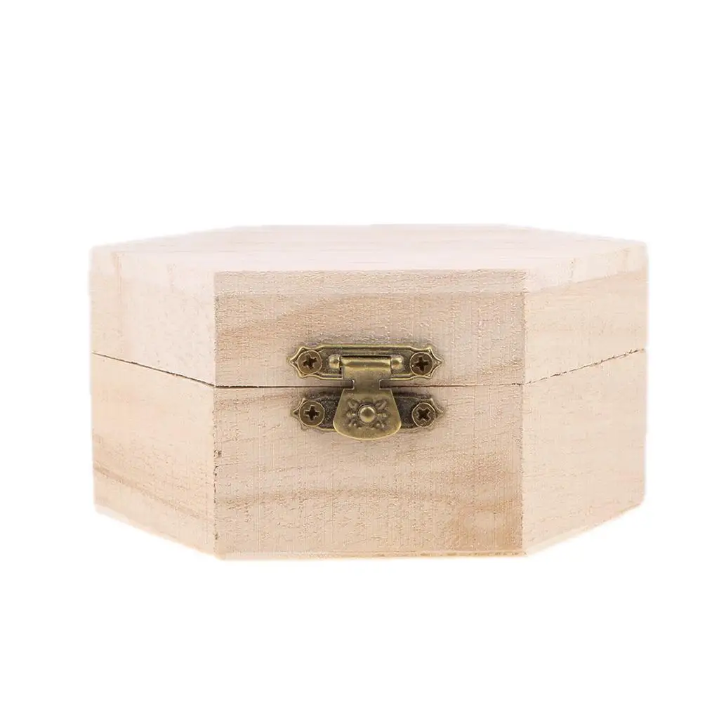 

DIY Wooden Box Vintage Mini Jewelry Case Unfinished Wood Storage for Girls Toys and Crafts