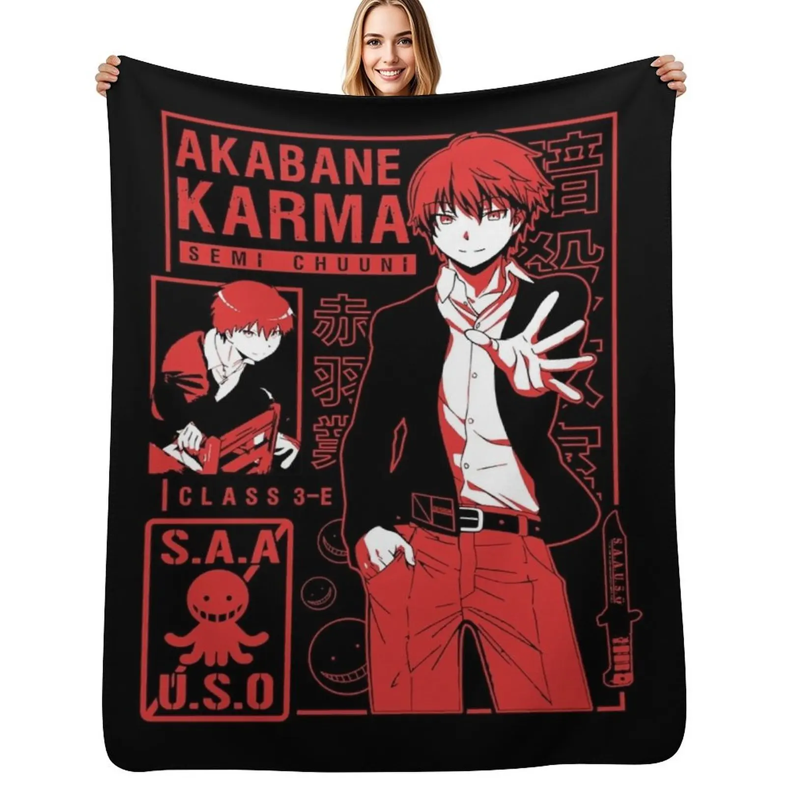 

KARMA AKABANE Classic Throw Blanket Loose Bed Sofa Throw Kid'S Blankets