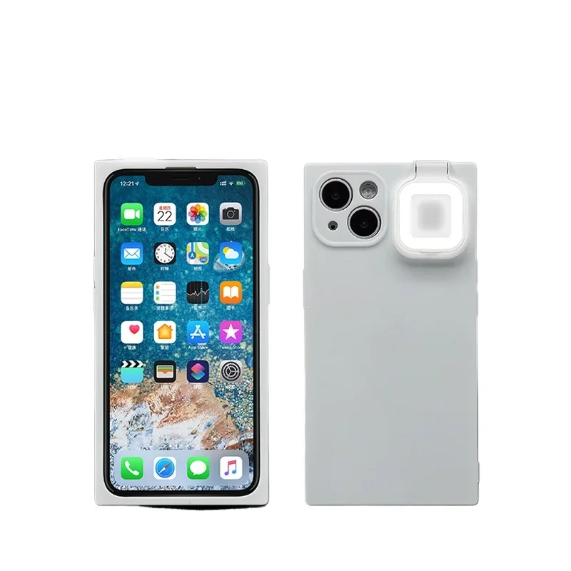

Mobile phone protective case filling light is suitable for iphone15 ring flash mobile phone case, live broadcast beauty