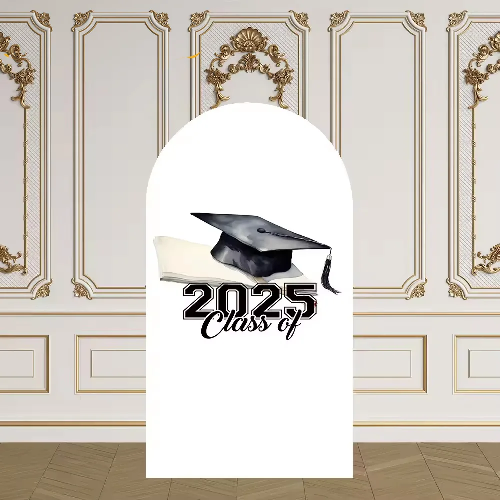 LS 2-seitiger Fußgewölbe-Abdeckungsklasse 2025, Abschluss-Dekoration, Hintergrund für Jungen und Mädchen, Feiern, Gruppe, Urlaub, Party, Abschlussball, Studio-Requisite