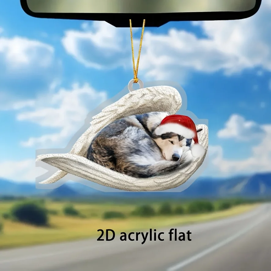 

Charming Husky Angel Wing Ornament – Festive Acrylic Hanging Decor for Trees, Cars, Bags, Keychains & Pet Lovers