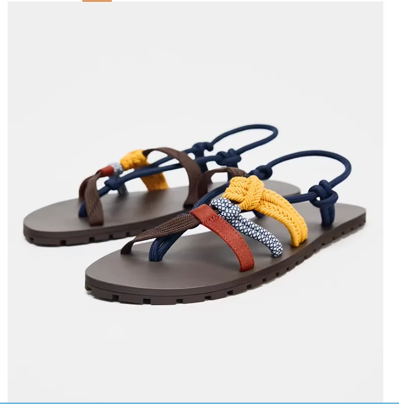 Boho Bohemia Sandals Cut Out Weave Knit Crochet Flats Flat Heel Strappy Oxfords Casual Summer Beach Shoes Women Streetwear 2026