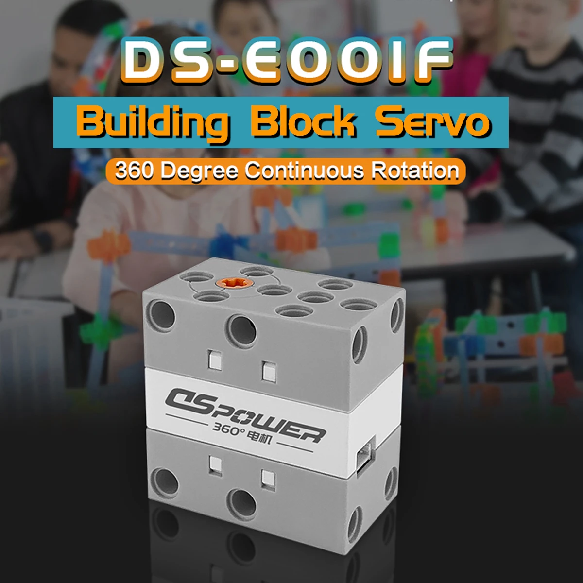 

DSpower 2KG Porous Bit Bidirectional Output 360°/270°/180° Programmable Building Block Servo for DIY Robot STEM Block Toys
