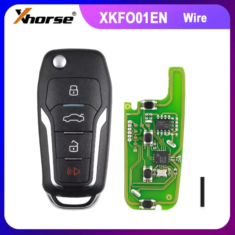 1 قطعة Xhorse XKFO01EN سلك مفتاح بعيد فورد كوندور الوجه 4 أزرار غير المنقولة مفتاح الملك النسخة الإنجليزية لأداة مفتاح VVDI VVDI2