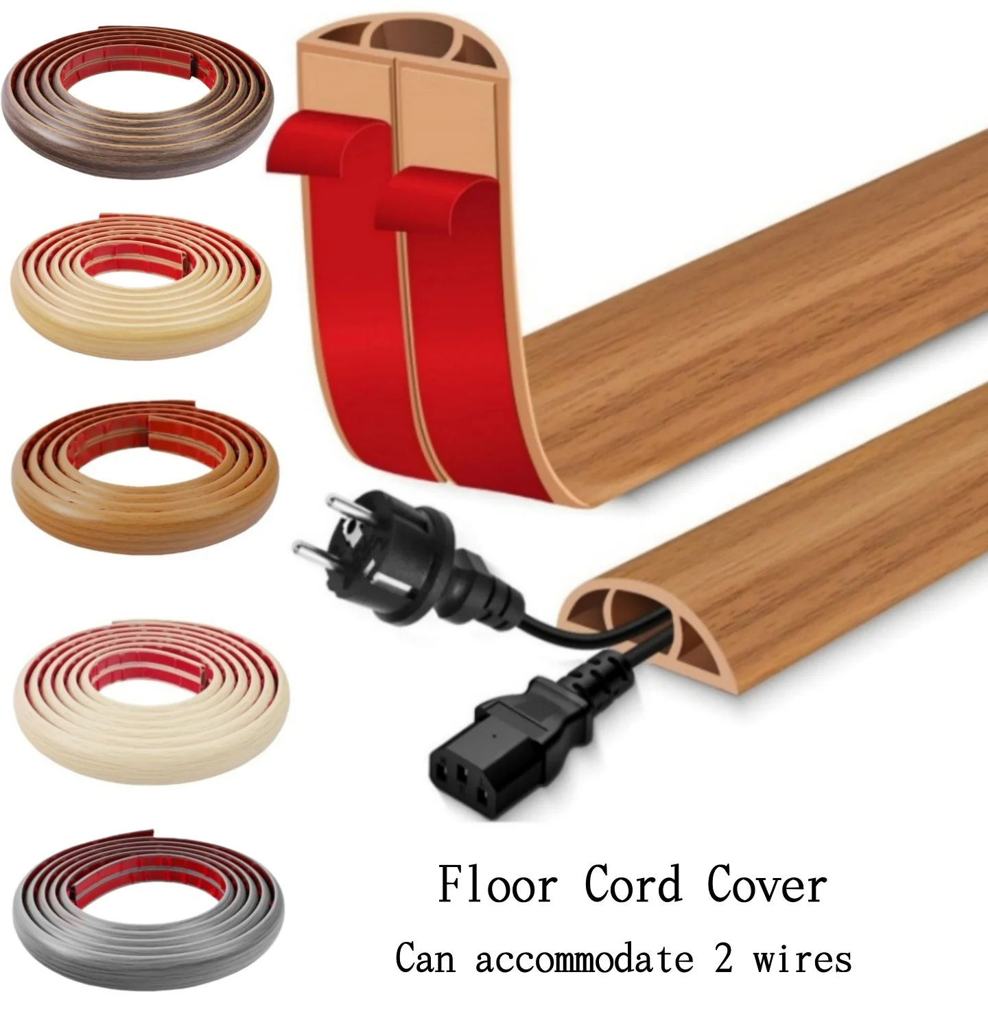 1PC 300cm/118.11in Flexible Floor Cable Duct, Self-adhesive, Pvc Floor Cable Protection, Cable Bridge, Cable Duct, Cable Hide