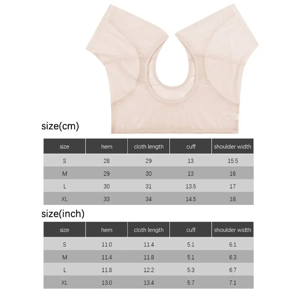Waschbare T-Shirt-förmige Schweißpads, wiederverwendbare ultradünne Achselpflege-Pads, elastische Mesh-Unterarm-Schweißpads für Kleidung. – Detail 1