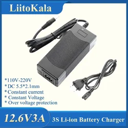 LiitoKala 12V 24V 36V 48V 18650 Lithium Battery Portable Charger 12.6V 29.4V DC 5.5*2.1mm