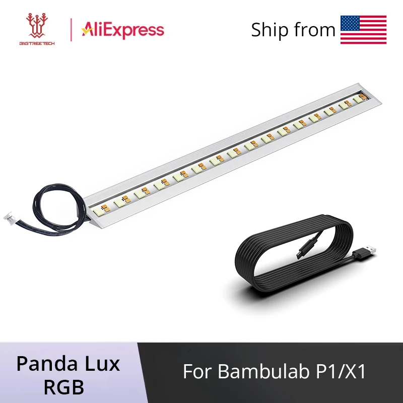 

BIGTREETECH Panda Lux RGB светодиодная панель с динамическим освещением и цветными эффектами, магнитная установка, беспроводное управление для Bambu Lab P1 X1
