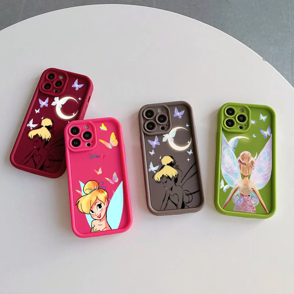 Cartoon Cute Tinkerbell Phone Case for Samsung S24 S23 S22 S21 S20 FE Plus NOTE 20 Ultra 5G Soft Silicone TPU Cover