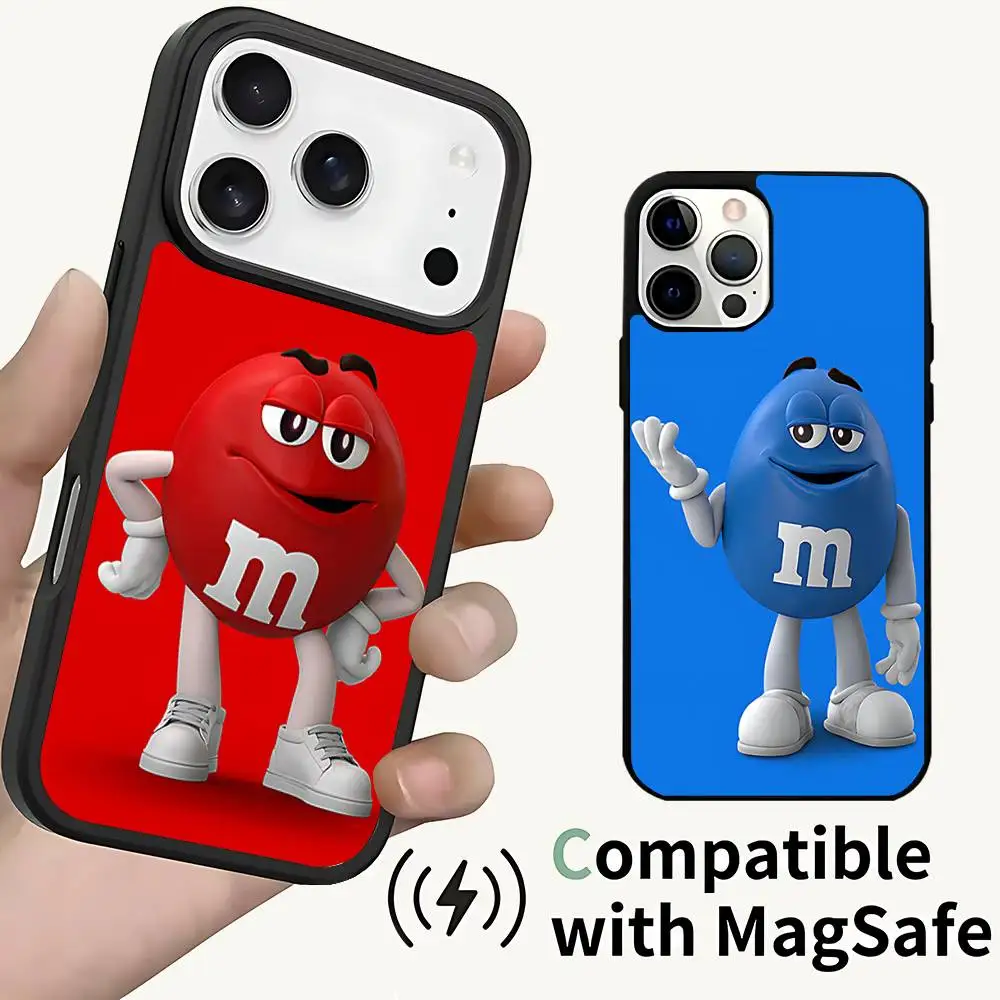 

M-M Chocolate Beans Phone Case For iPhone 17,16,15,14,13,12,11,Pro,Max,Plus,Mini,SE4,E Magnetic Magsafe Wireless Charging