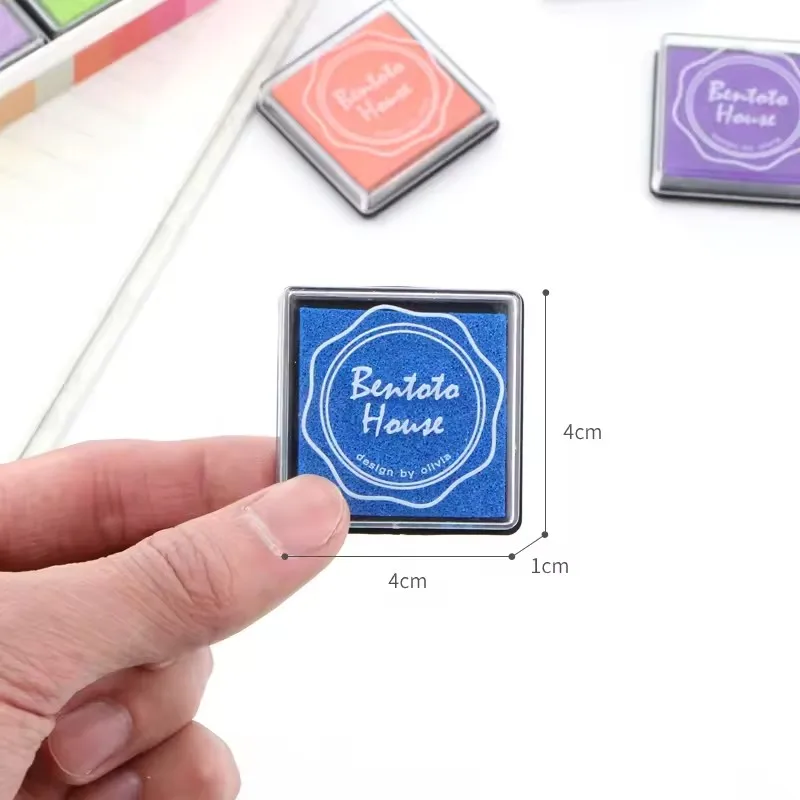 20 teile/schachtel 20 farben 4*4 cm DIY sammelalbum farbige tinte stempel vintage handwerk finger malerei farbige tinte pads stempel schule versorgung – Detail 8