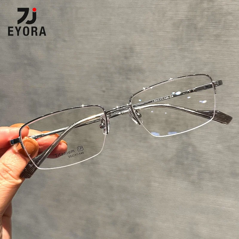 Очки для чтения EYORA Ultralight Half-Frame Titan для мужчин, антибликовые, фотохромные, с оптическими линзами по рецепту.