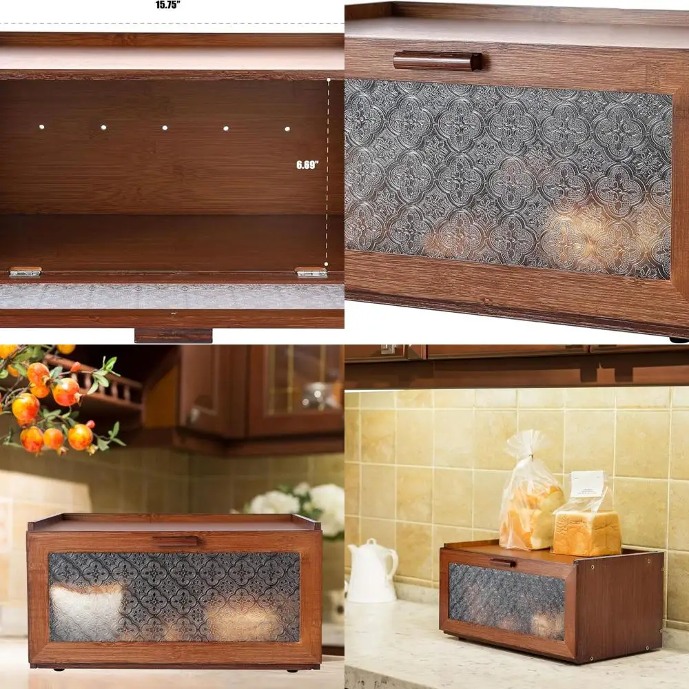 

Кухонный держатель для хлеба в стиле ретро — коричневый винтажный контейнер для хлеба на столешнице