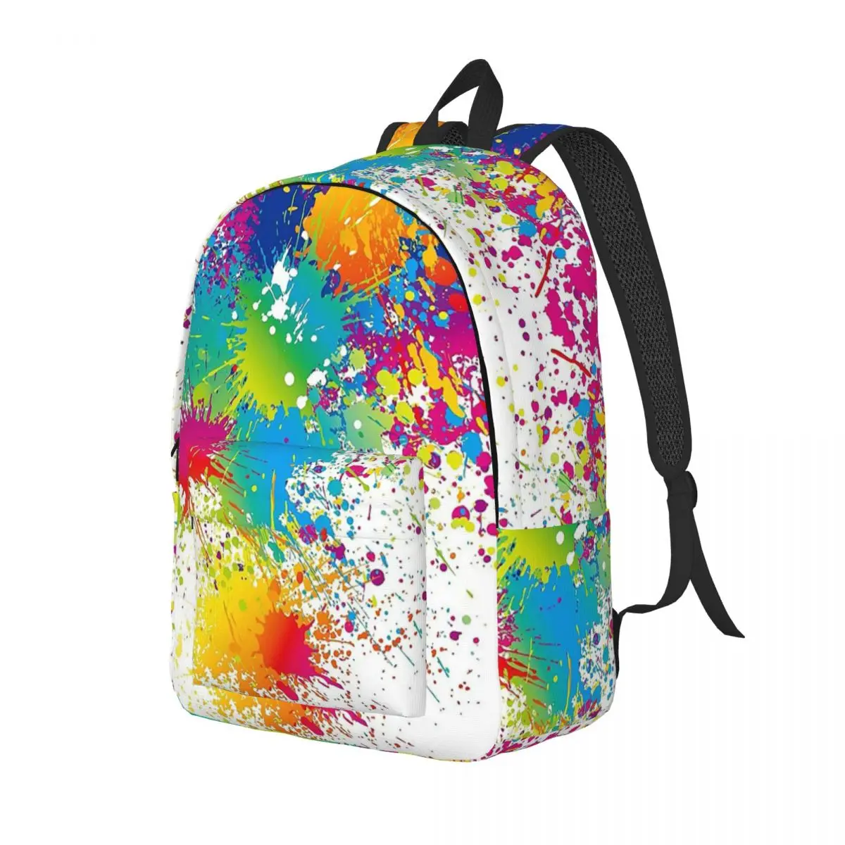 Rainbow Colorful Art Smock Oil Paint 2 Student Backpack School Bag Hiking Travel Daypack for Men Women Bookbag Shoulder Bags