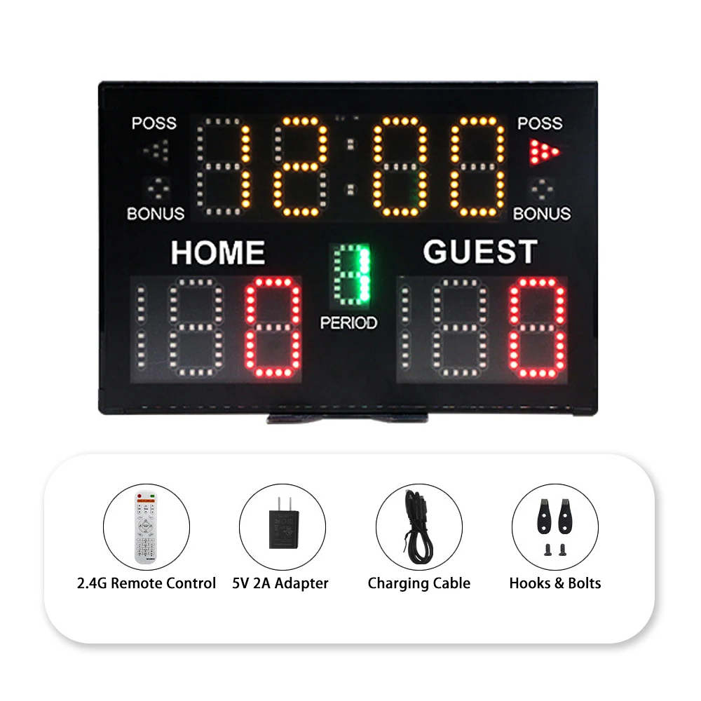 Indoor Digital LED Scoreboard Tabletop Score Board for Basketball Volleyball Tennis Boxing Match Game