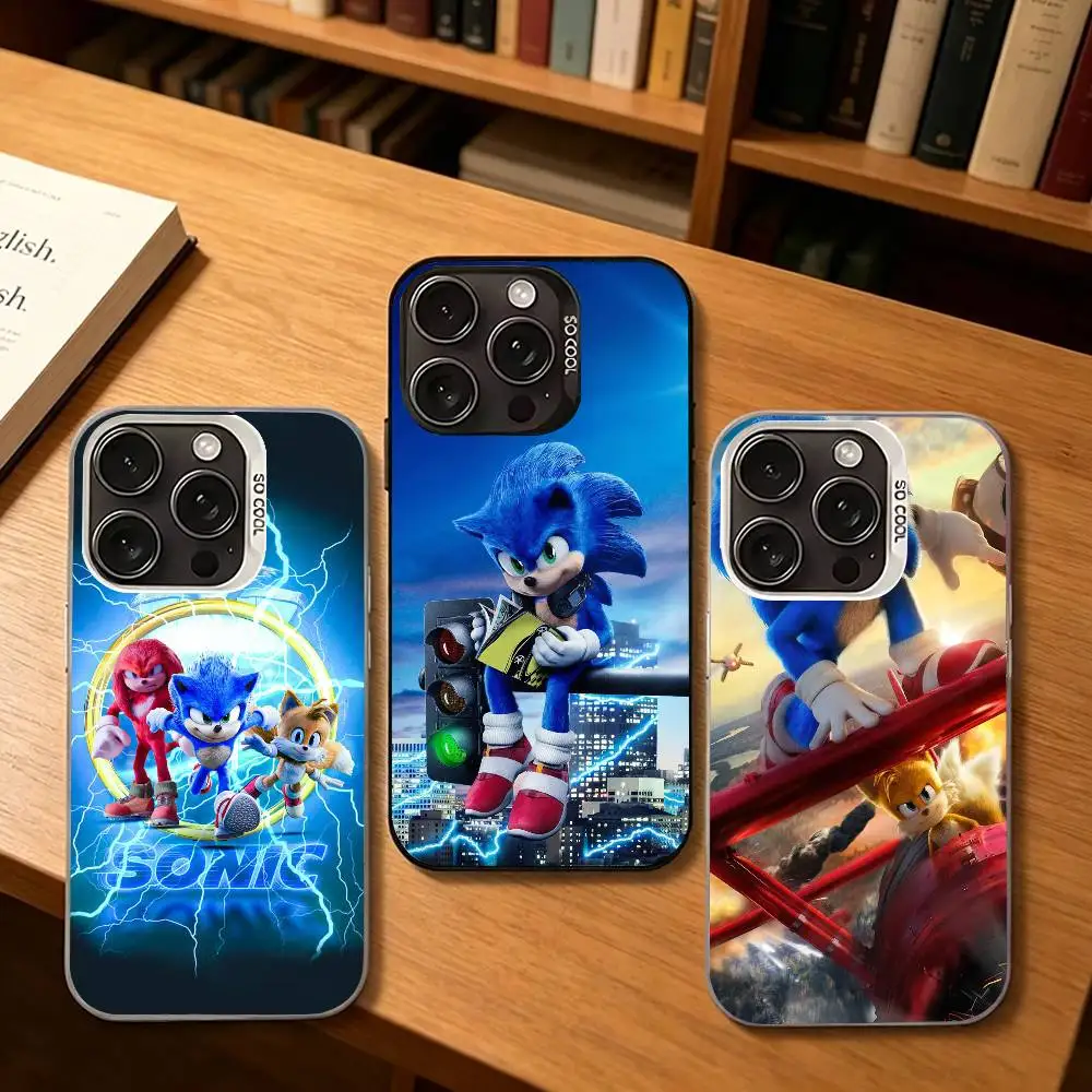 S-Sonic the Speedster Phone Case For iPhone 17,16,15,14,13,12Plus Pro Max, gloss Black Plated Inside Cover