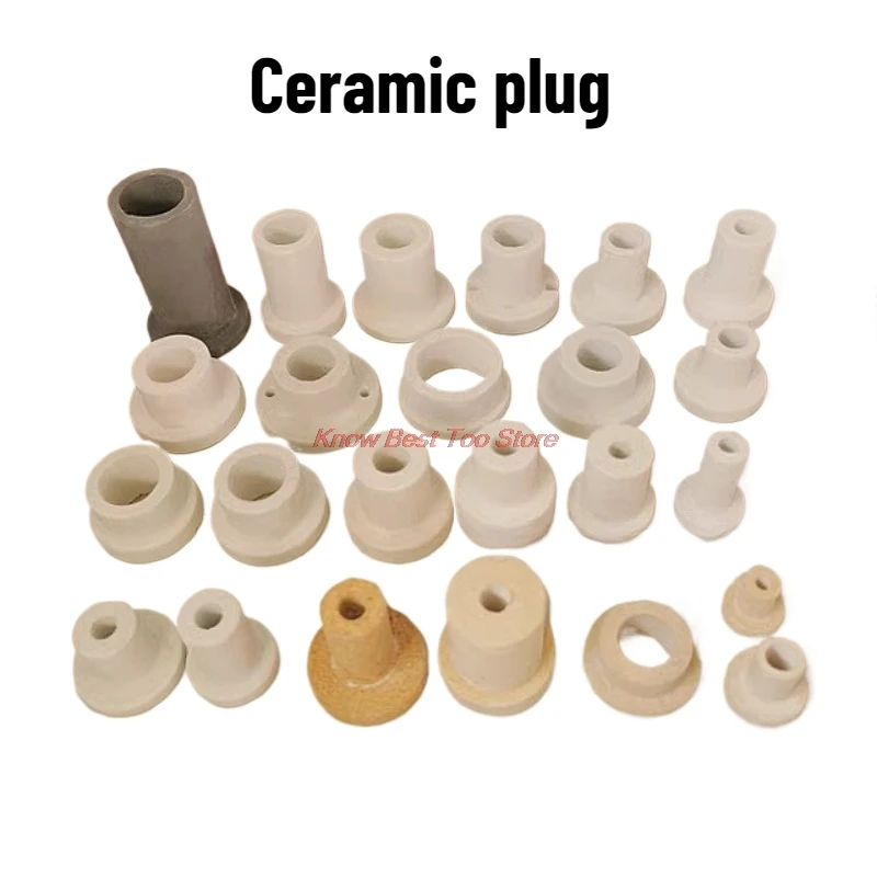 1PC Ceramic Insulator for T-Shaped Casing Yellow High Aluminum White Corundum High-temperature Resistant Porcelain Head