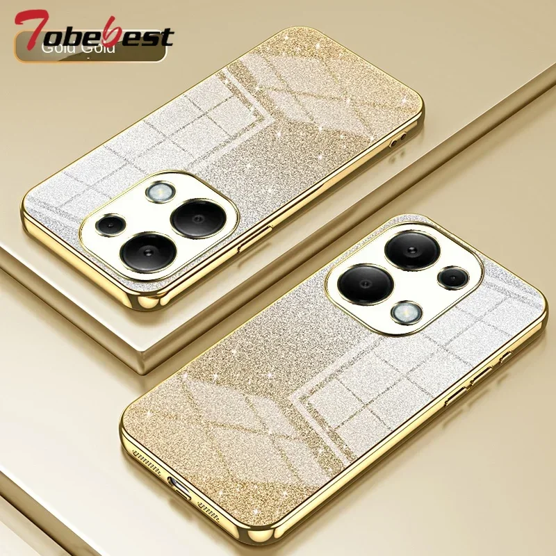 For Xiaomi Redmi Note 14 13 12 11 10 9 8 Pro Plus 4G 5G Case Soft Silicone Bling Glitter Plating Cover