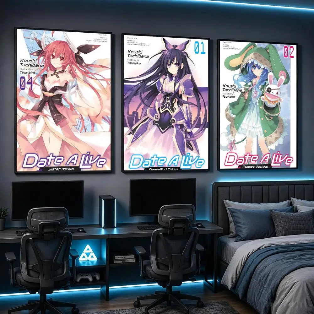 anime Date A Live Poster HD Poster Anime Aesthetic Wall Art For Game Anime Lovers Bedroom Gaming Room Decor Ideal Gift